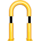 Anti-nudge hoop | steel tube  76 mm | yellow / black | total width: 400 | height above ground: 650 mm | to be fixed by plugs